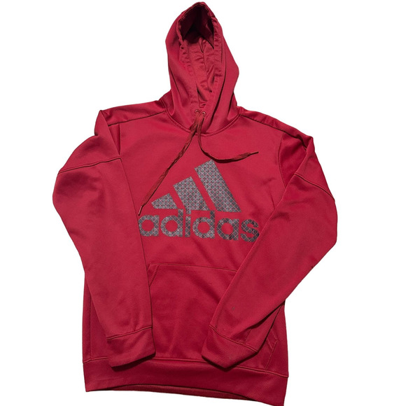 Adidas Red Climawarm Performance Wear Sweatshirt Hoodie Size S - Picture 1 of 6